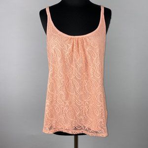 New York & Company L Lace Accented Front Tank Top